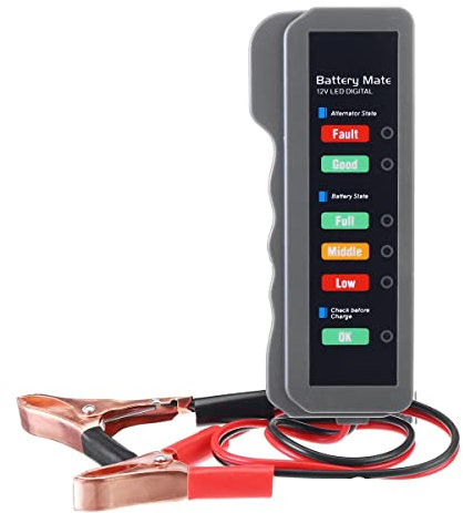 DollaTek 12V Battery Tester Digital Alternator Detector Car Lighter Plug Diagnostic Tool with 6 LED Indicator