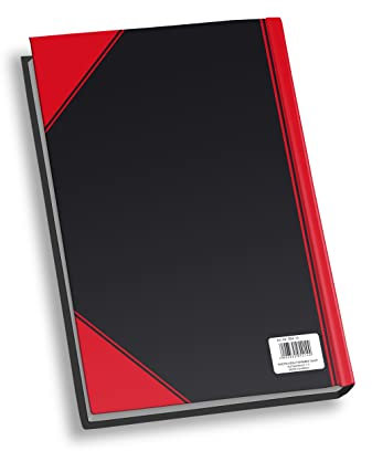 RHEITA 956-14 Kladde China-Kladde, A6, kariert, 96 Blatt, 60g/m², schwarz mit farbigen Ecken,rote Ecken