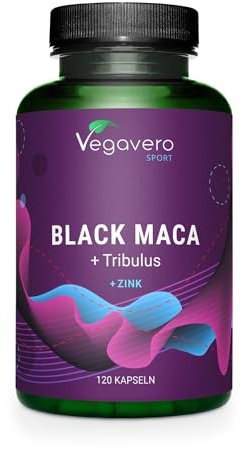 Maca Kapseln hochdosiert | Testosteron* | Premium: 5000 mg + 1.200 mg Tribulus Terrestris | Laborgeprüft | Vegan - Ohne Zusatzstoffe | Deutsche Produktion Vegavero