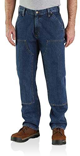 Carhartt herr Jeans Lös passform dubbel främre loggare Jean