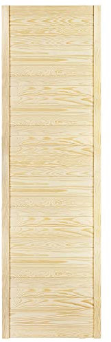 DecoMeister Lamellentüren Holz 1er Pack 594x1995 mm | Holztür aus massiver Kiefer mit fühlbarer Struktur | Möbelfronten für individuelle Renovierung | Lamellentür für Schrank oder Garderobe | Natur