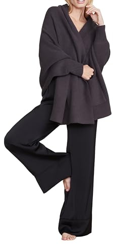 Barefoot Dreams Women's CozyChic Blanket Wrap, Carbon, One Size