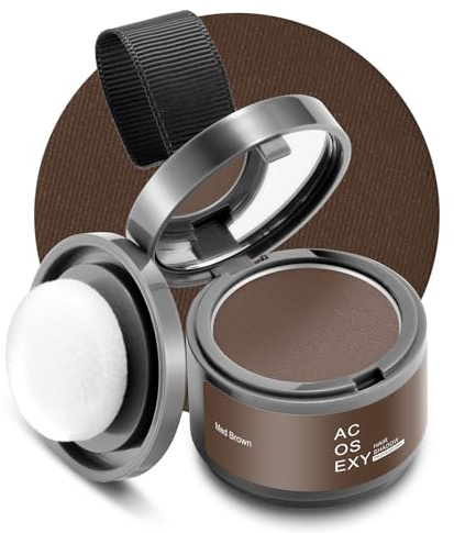 Acosexy Root Touch Up Powder, Hairline Shadow Concealer for Women's Eyebrows and Men's Beard Lines, Covers Bald Spots (Medium Brown)