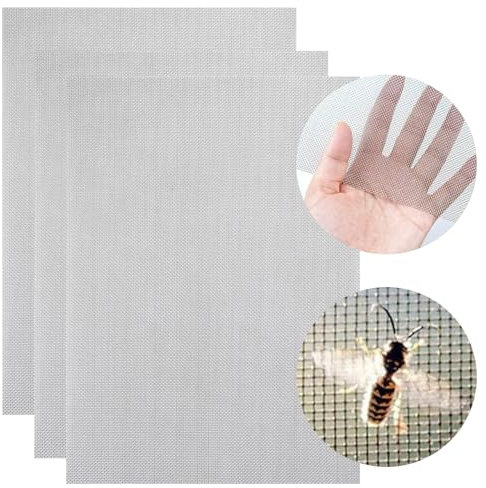 Grillage Métallique en Acier Inoxydable, Wire Mesh Maille Métallique Filtre, Maille Métallique en Acier Inoxydable, Grille Métallique Maille Toile Inox, Treillis Métallique 20 Mesh, 21 x 30 CM, 3PCS