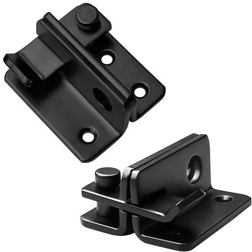 2 PCS Stainless Steel Matte Black Padlock Hasp Latches for Wooden Door Cabinets Pet House (62mm x 52mm)