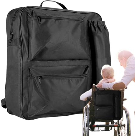 Borsa con schienale per sedia a rotelle, zaino per sedia a rotelle, zaino impermeabile per sedia a rotelle, borsa tote per deambulatore, sedia a rotelle, sedia a rotelle, sedia da trasporto