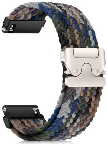 RanBluu Nylonrem för 20 mm 22 mm, elastiskt tygersättningsband, sportband för kvinnor och män