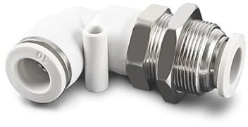 PLM Pneumatic Quick Connector L-Shaped Elbow 4 6 8 10 12MM Hose White air Connector Copper Baffle Diaphragm Connector(PLM-8)