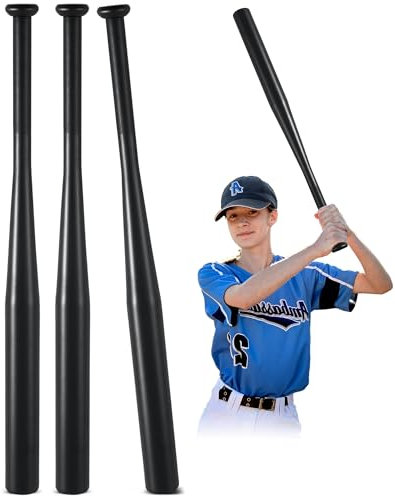 Simgoing 3 Pcs Alloy Baseball Bat 28 Inch 35 oz One Hand Metal Training Bat for Home Car Self Defense Baseball Practice DIY Craft Truck Tire Checker