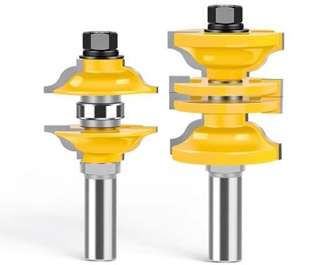 KAPQIN 2PCS 1/2 Or 12mm Shank Groove Knife Router Bit Set For Stock Cutter Tenon Cutter For Woodworking Cutter Power Tools Router Bit(12mm shank)