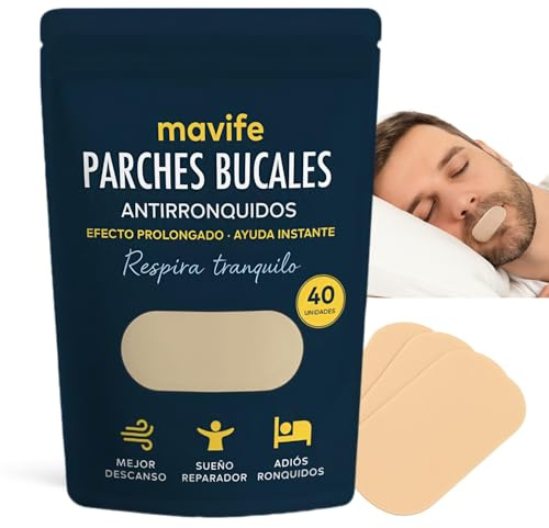 40 Cinta Bucal para Dormir - Antirronquidos - Mouth Tape - Tiras Bucales para Dormir - Cinta Adhesiva Bucal - Cintas Bucales para Dormir - Tapa Bocas para Dormir - Mouth Tape for Sleeping