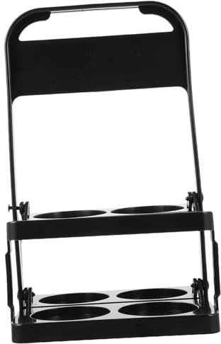 SOPOTUTU Cesta De Cerveza Plegable Negra Asa, Portabotellas Portátil De Plástico Resistente, Soporte para Botellas De Cerveza y Vino para Uso Hogar y Fiestas, 1 Unidad