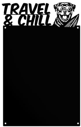 Anwicar Pizarra Magnética - Tablero Magnético con Diseño de Animal - Ideal Para Imanes y Notas - Pizarra Magnética Para Escribir - Incl. Kit de Montaje - Negro - 31x50 cm | Placa de acero magnético para imanes, fotos y notas, juego de montaje escribible, incluye