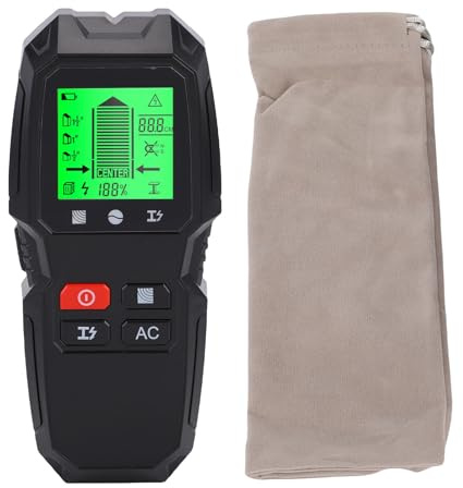 Spacnana Scanner Mural, Détecteur de Goujons Multifonction 5 en 1 pour Goujons Métalliques en Bois, Fils AC, Poutres, avec écran LCD, pour Cloisons Sèches, étagères de Plafond,