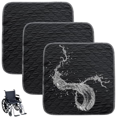 3 unidades lavables para incontinencia, almohadillas impermeables para sillas de incontinencia, 50 x 50 cm, absorbente, cojín para silla impermeable, base antideslizante para incontinencia para sofá