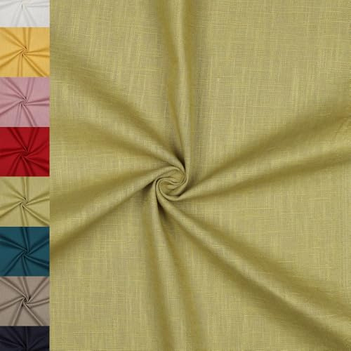 MAGAM-Stoffe Julia 100% Leinen Stoff uni Oeko-Tex Meterware 50cm (09. Grün)