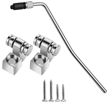 MAXCHEER 6MM Screw-in Electric Guitar Tremolo Arm Whammy Bar Thread Tremolo Bar & Guitar String Trees Guides Retainer for Floyd Rose Tremolo System, Electric Guitar Replacement (Chrome)