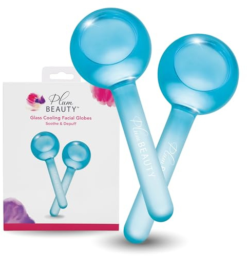 Plum Beauty Facial Ice Globes - Cooling Massage Tools for Refreshing Skincare Routine, Enhances Self Care, Reduces Puffiness - Set of 2