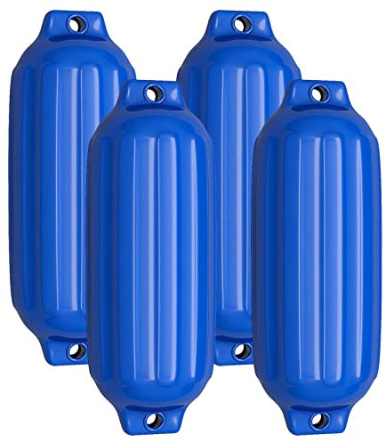 GOPLUS 4 Stück Bootsfender, Fender Set, Langfender Schwarz, Kugelfender mit verschiedenen Größen (Blau)