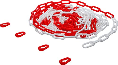 BGS Diy 80816 | Chaîne de barrage | rouge/blanc | 4 mousquetons | matière plastique | 7,5 m