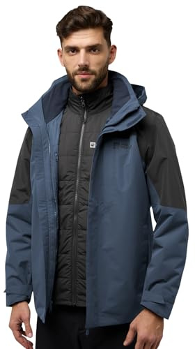 Jack Wolfskin Romberg 3 en 1 Jkt M Chaqueta, Midnight Sky, S para Hombre