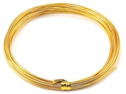Wisafory Fil de bricolage multicolore en aluminium - Fil métallique - Fil métallique - Fil décoratif pour bricolage, sculpture, artisanat, fabrication de bijoux - Doré - 1,5 mm x 5 m