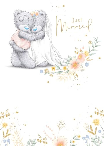 Me to You Tatty Teddy Just Married Wedding Congrats Greeting Card 5 x 7 Inches (12 x 17 Cms) - Official Collection