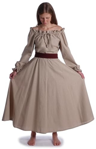HEMAD Medeltida kjol duzabel av bomull röd, svart, beige, brun S/M, L/XL, XXL/XXXL väggdekoration LARP