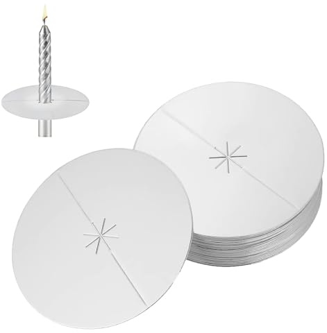 LIULINY 80 Piezas Goteo para Velas, 8 cm de Diámetro Goteo para Velas Portavelas Papel Ideales, Unidades Recogegotas para Vela, Aplicable a Ceremonias Religiosas Vigilias Navidad y Eventos Especiales