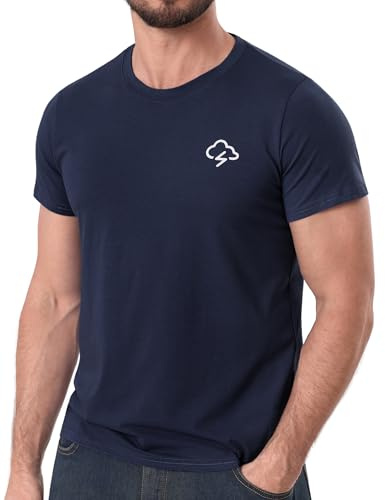 iClosam Camiseta Hombre Algodón Manga Corta Cuello Redondo | 95% algodón 5% elastano, diseños estampados y lisos, para verano y uso diario