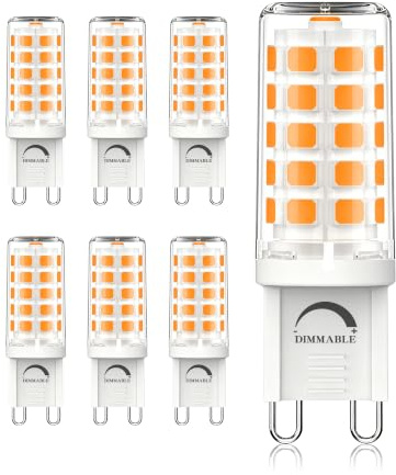 AGELCK Dimmbare G9 LED Lampe Warmweiß 2700K, 3W Leuchtmittel Ersatz für 40W Halogenlampe, AC 220-240V, Kein Flackern, 360° Abstrahlwinkel, Energieeffizienzklasse C, 6er Pack