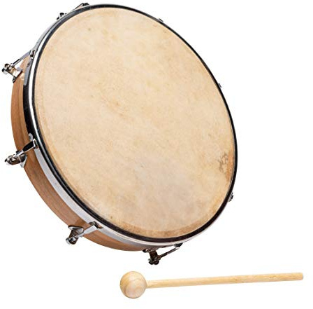 FUZEAU - 572 - Tambourin en bois avec peau naturelle - Ø 25 cm - Donne le tempo aux musiques et aux danses - Dès 7ans