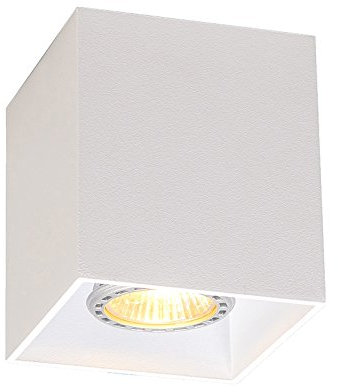 QAZQA - Modern Design AufbauWand Spot I Spotlight I Deckenspot I Deckenstrahler I Strahler I Lampe I Leuchte Weiß GU10 50mm - Qubo I Wohnzimmer I Schlafzimmer - Aluminium Würfel I Quadratisch - LED ge
