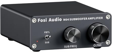 Fosi Audio M04 Subwoofer Amplifier for Home Theater Mono Channel Digital Class D Integrated Power Amp for Passive Speakers Subwoofer