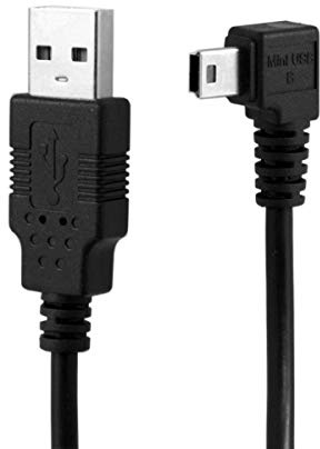 JSER Xiwai Mini USB B Tipo 5pin macho ángulo izquierdo 90 grados a USB 2.0 macho cable de datos con ferrita 3 m