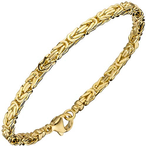 Jobo Herren Damen Königs-Armband aus 8 Karat 333 Gold massiv 3,2 mm 19 cm