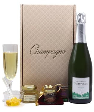 Coffret Champagne AOC Brut 75cl - Safran - Coffret cadeau - Colis Gourmand -Origine France -Direct productrices françaises