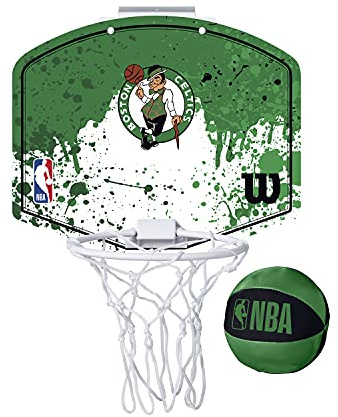 Wilson Mini canasta de baloncesto NBA TEAM MINI HOOP, BOSTON CELTICS, Plástico