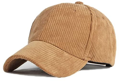 Casquette de baseball unisexe en velours côtelé vintage, couleur unie, réglable, pour voyage en plein air, Taille unique