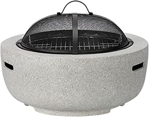 Caminetto da Esterno Tavola Rotonda Casa Carbone di Legna da ardere Giardino Patio Barbecue con griglia e reti per Barbecue Campeggio all'aperto Braciere a Carbone