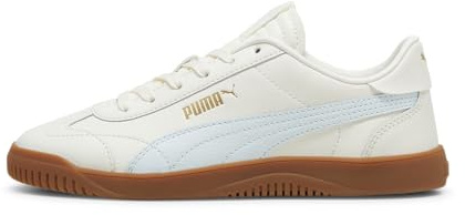 Puma Womens Club 5v5 Sneaker, Warm White-Dewdrop-Puma Womens Gold, 8
