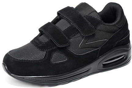 STRAPPO SOFT Scarpe Uomo con Chiusura Ortopediche Comode Sneakers Estive Senza Lacci Antiscivolo da Camminare Passeggio Sportiva Ginnastica per Anziani STR0124 Nero 41