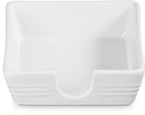 Le Creuset Stoneware Signature Cocktail Napkin Holder, 6 , White