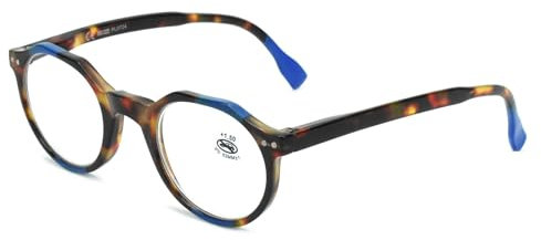 NEW VISION Occhiali da Lettura Uomo, Occhiali Luce Blu, Occhiali da Lettura, CE, UV400 Occhiali anti Luce Blu per Uomo Donna, adatti a un viso sottile e piccolo，NV4273-B (BLUMARRONE, 1.5, Dioptrien)