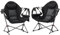 Outsunny Hammock Camping Chair Set of 2, Adjustable Back Portable Swinging Camping Chair with Cup Holder, Headrest, Padded Seat and Carry Bag for Travel Fishing Hiking, Black