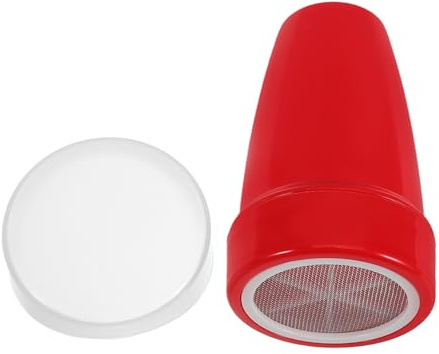 VALICLUD Tamizador de Harina Pequeño de Mano Malla Fina para Azúcar Cacao Café y Repostería Herramienta de Cocina Multifuncional para Tamizar y Espolvorear Hogar Color Rojo