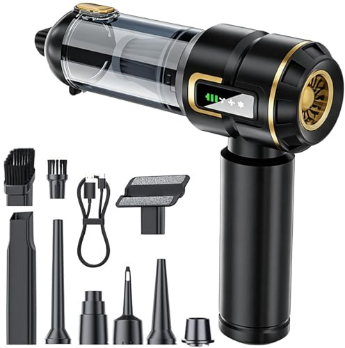 ideallife Aspiradora de mano, 16000 PA, inalámbrico, 4 en 1, aspiradora de coche fuerte, 3 velocidades con motor sin escobillas para coche, casa