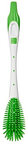 MAM Soft Brush flaskborste med extra mjuka borst, borste lämplig för alla flaskformer, med speciell sugborste för rengöring av nappar, 0+ månader, färgsorterad