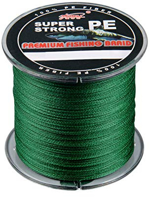 SXSHUN Tressée de Pêche 300 m 4 brins Super Strong Japon PE Braid Ligne de Pêche Fil de pêche Tresse pour pêche en mer/Leurre Traine, Vert, 12lb-0.12mm-5.4kg