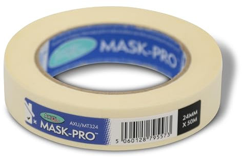 AXUS Decor Ruban de masquage pour peintres – 24 mm x 50 m – Ruban de masquage professionnel pour surfaces, retrait sans résidus, pour décoration de peinture et projets de bricolage, bleu